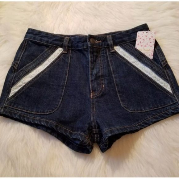 Free People Pants - Free People High Waist Dark Denim Shorts Sz 25